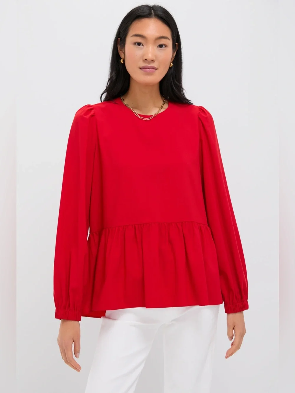 NWOT Pomander Place Carlota Peplum Blouse Top Size L